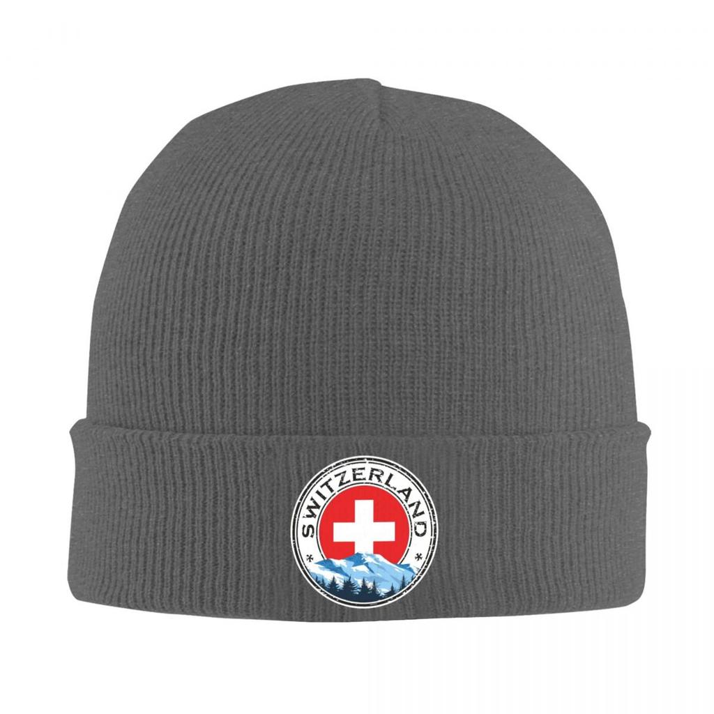 Znak Švýcarska Vlajka Teplá Pletená Čepice Zimní Pletená Čepice Čepice Beanie Hip Hop Čepice pro Unisex