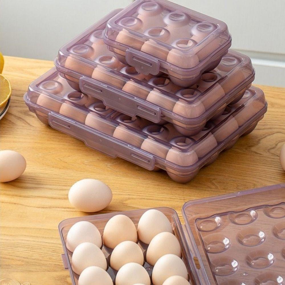 Plastic Refrigerator Egg Organizer 6/15/24 Grids Eggs Case Multipurpose Egg Protector  for Kitchen