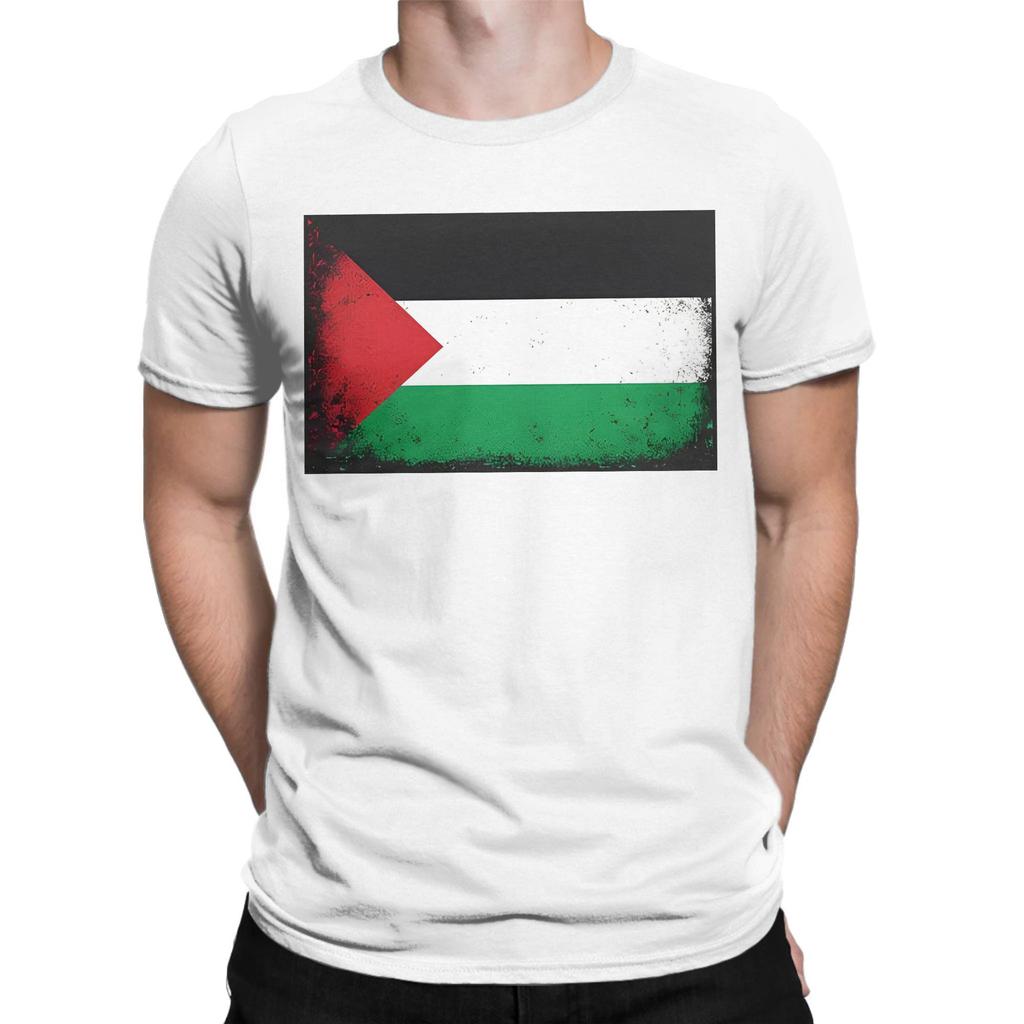 Men Keffiea Palestine Beach Palestine Map T Shirt 100 Cotton Clothes Leisure Short Sleeve Round Neck Tees Birthday Gift TShirt