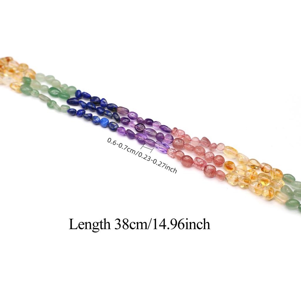 1 String Kolorowe naturalne koraliki z kamieni szlachetnych, czeskie nieregularne owalne luźne koraliki dystansowe do wyrobu biżuterii świąteczne rękodzieło DIY naszyjniki bransoletki 38 cm