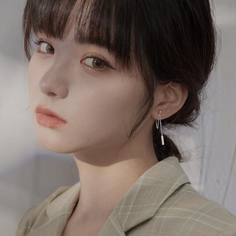 Korean Needle Geometric Tassel Stud Earrings for Women - Retro Fashion Ear Ornaments