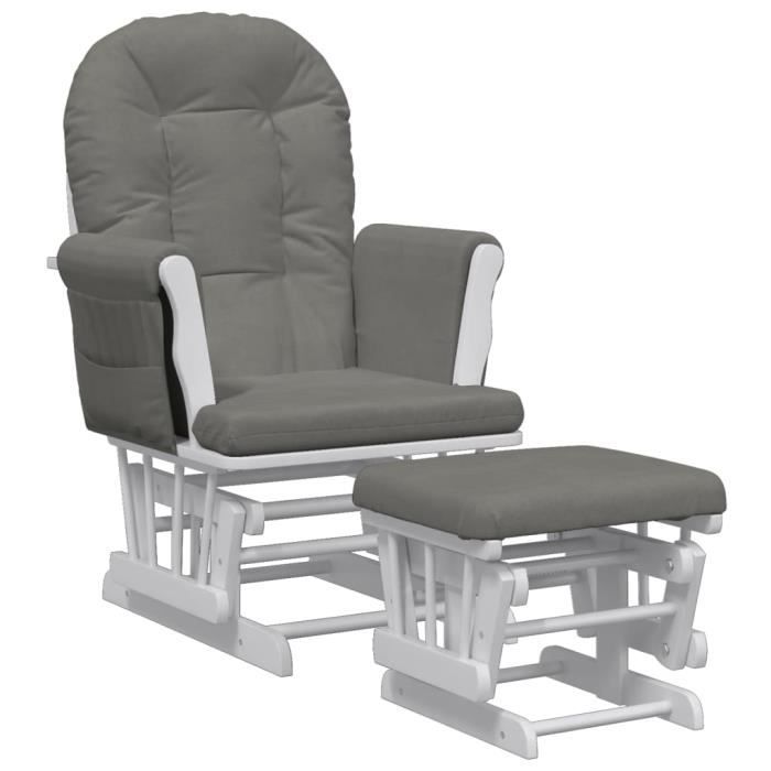 VidaXL Rocking Chair with Footrest Dark Grey Fabric 351661
