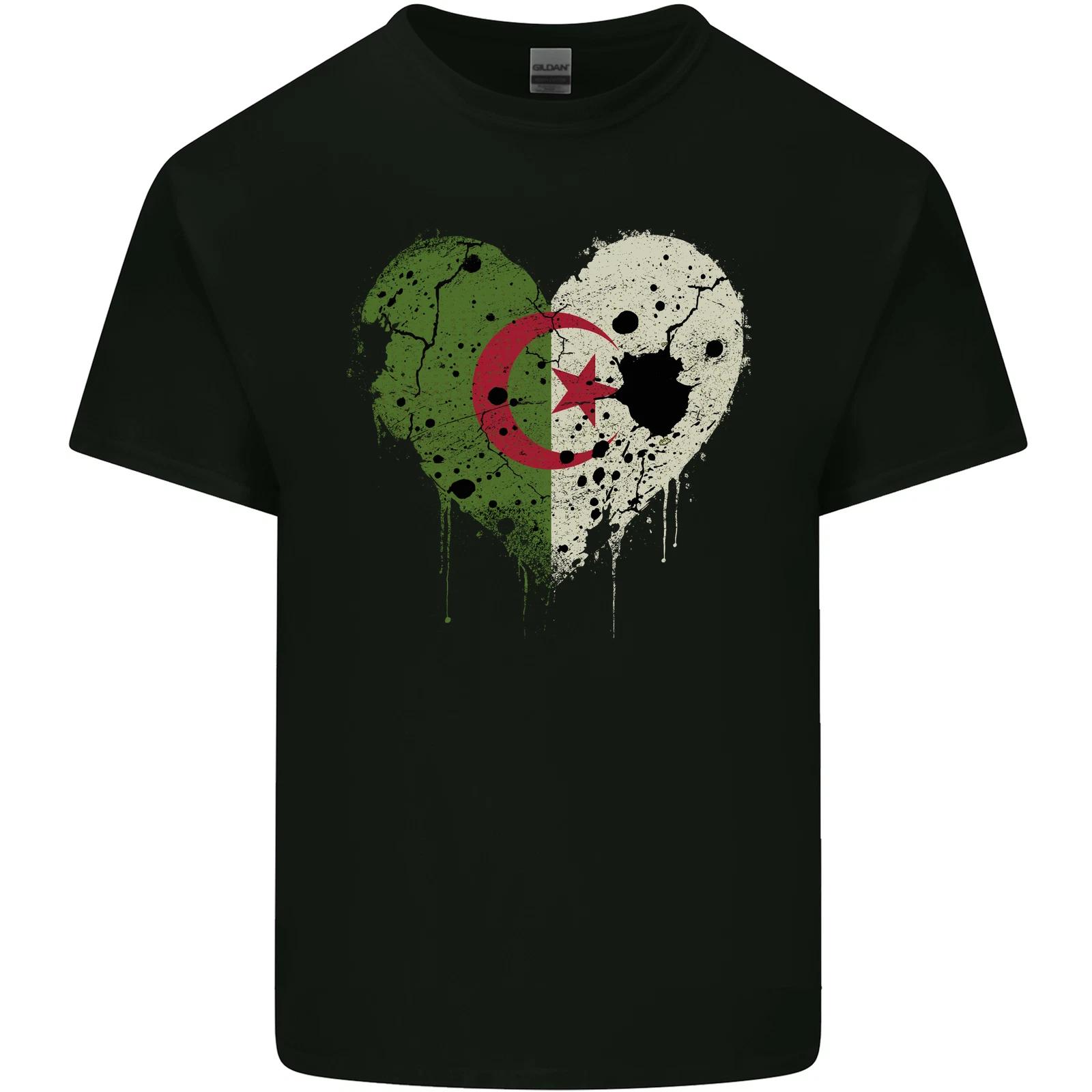 Love Algeria Flag Algerian Day Football Kids T-Shirt Childrens 3XL