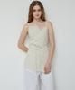 Itove Seoul Layered Sheer Wrap Dress Beige