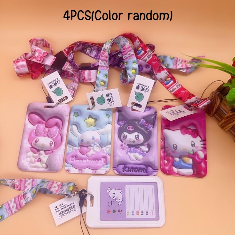 Cute Cartoon High-quality 3d Card Holder With Lanyard For Students Korean Version