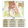 Rilakkumas and Friends Flannel Blanket Winter Super Warm Throw Blanket for Girls Boys Couch Bed Novelty Bedspread Sofa Bed Cover