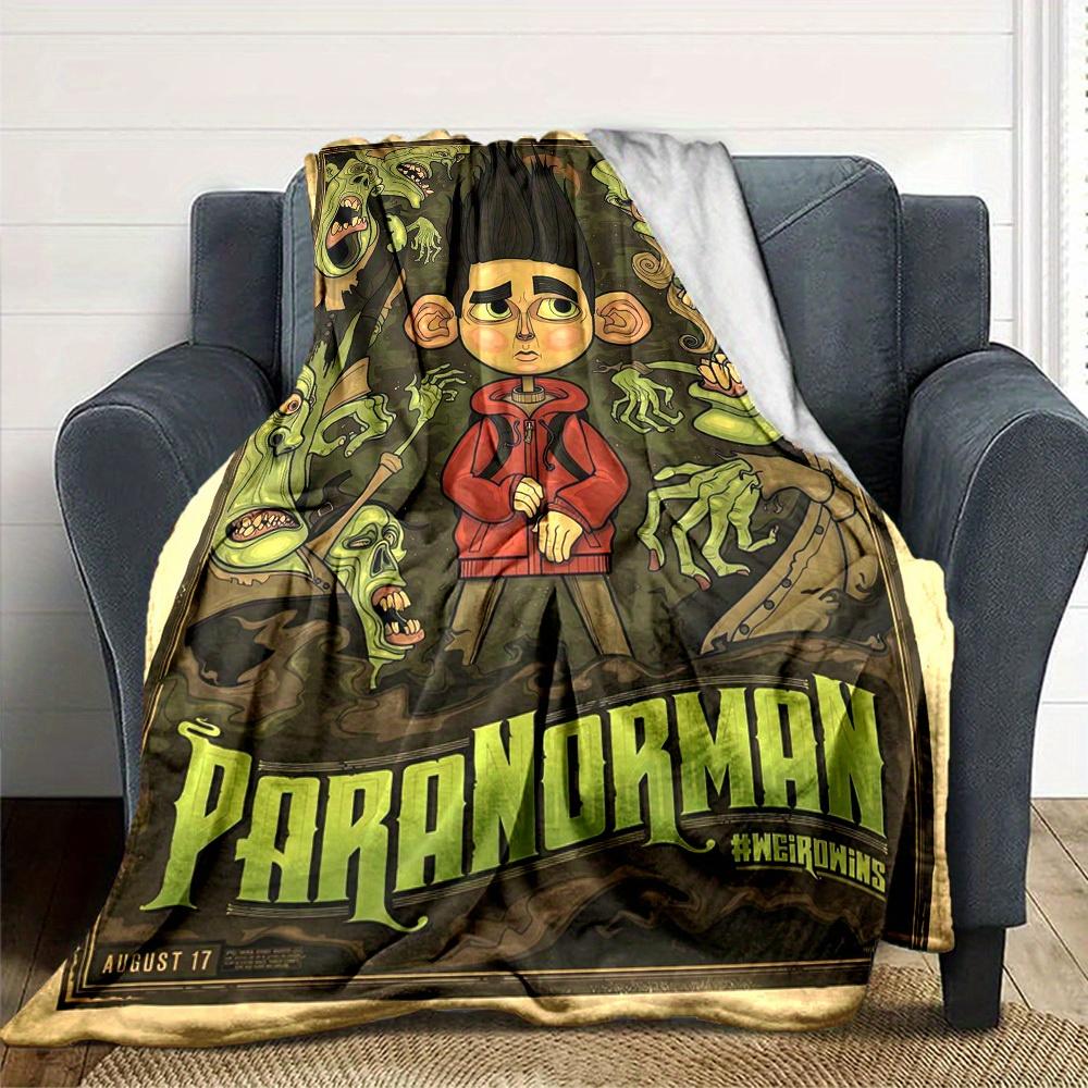 1pc Flannel Blanket, Paranorman,Zombies,Supernatural Pattern Printed Blanket, Sofa Bed Sofa Car Office Camping Travel Warm And Comfortable S