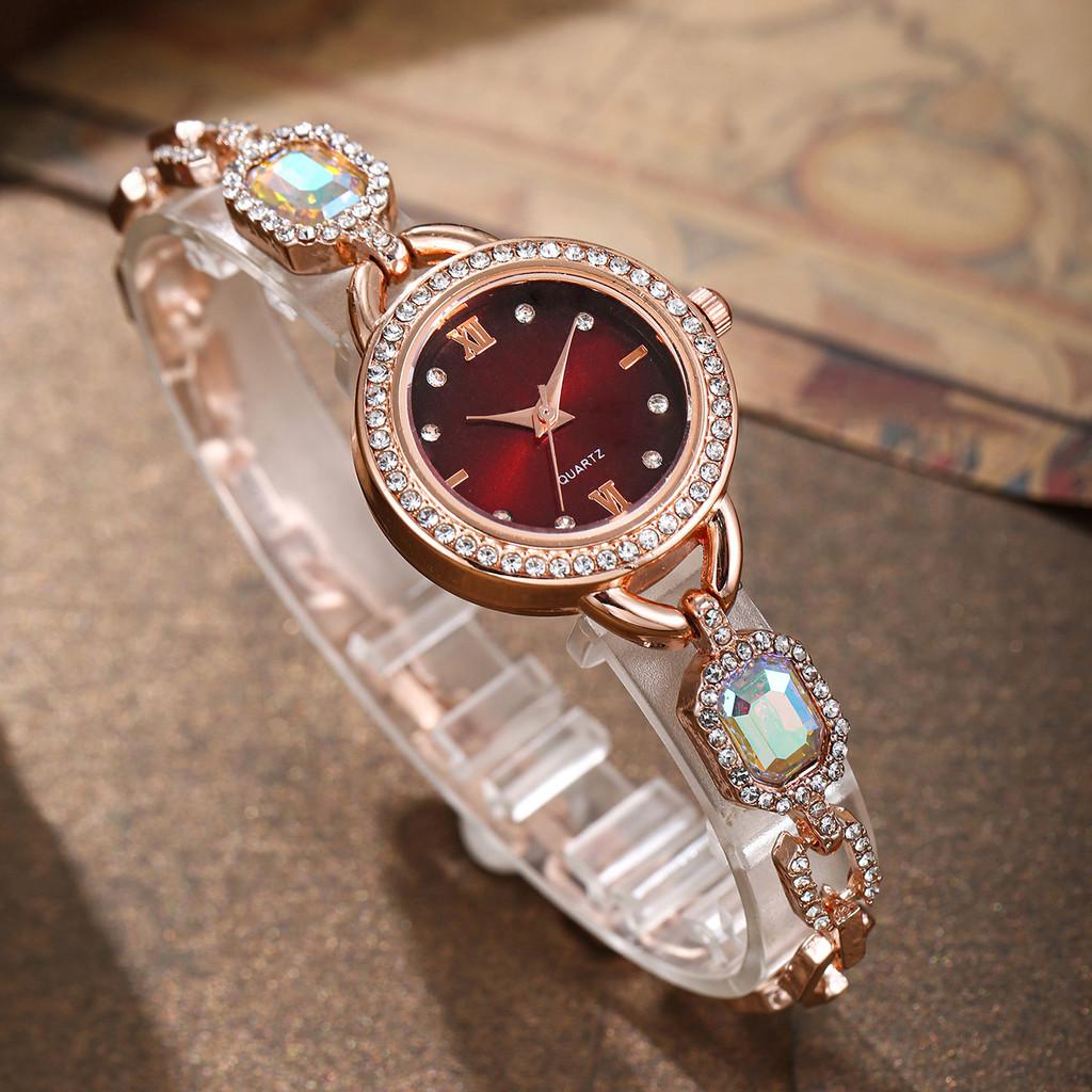 Womens Alloy Wristwatch With Sparkling Beads And Quartz Movement For Daily Use