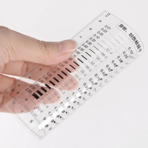 uxcell High-Precision SEC Size Estimation Chart, 10x10cm, Transparency Defect Detection Film Ruler for Diameter and Line Width Defect Measurement