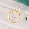 Bamboo Pearl Adjustable Ring - Elegant & Versatile Summer Style for Women