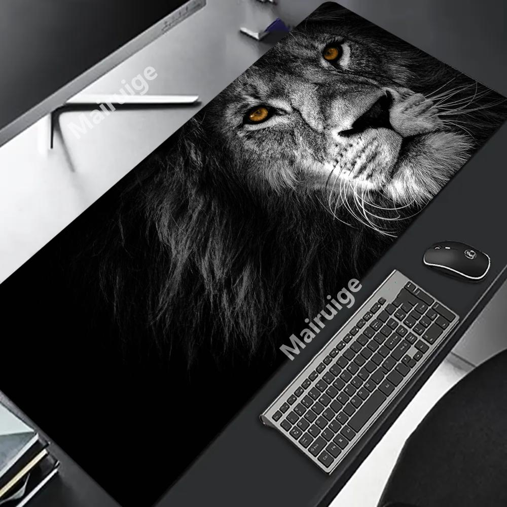 Computer Mat Mouse Pad Anime Mousepad Gamer Table Office Carpet Multiple Sizes Large Lion Desk Accessory Black Keyboard Deskpad