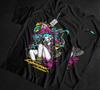 Unisex Anime Streetwear Tee, Neon Tech Theme, Sci Fi Robot Art, Dark City Mood, Otaku Gift for Teens, Pop Culture Clothing, Retro Aesthetic