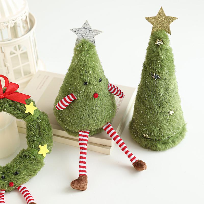 1PC Cartoon Wreath Shape Home Decor Toy Party Christmas Decoration Gift Christmas Tree Shape Cute Christmas