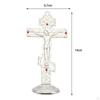 Christian Cross for Desk - Metal Tabletop Crucifix Home