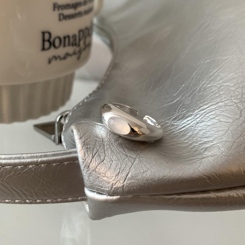 

Moonstone Simple Stylish Ring For Women Geometric Copper Open Finger Ring Chic Minimalist Accessory