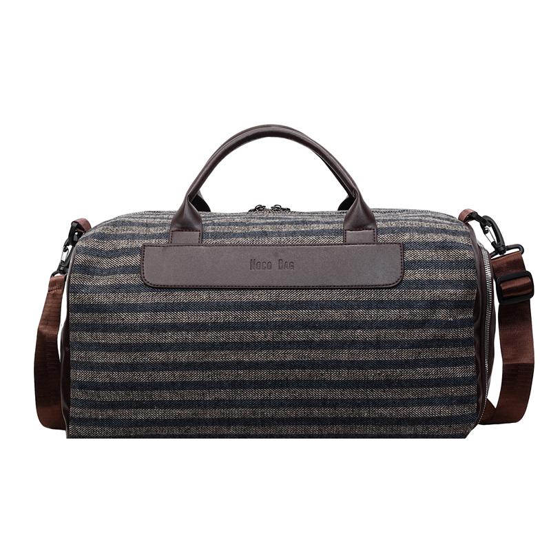 

Striped Print Travel Bag Women s Large Capacity Luggage Storage Bag Sports Bag Gym Bag кавовий