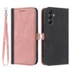 For Samsung Galaxy A17 PU Leather Case with Strap Phone Cover Stand Side Magnetic Button Design