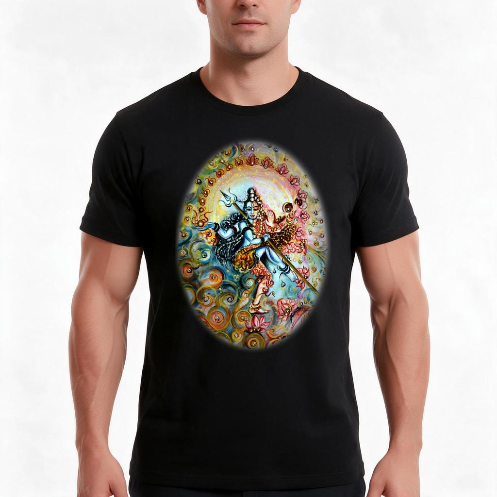 Shiva Shakti TShirt Summer Casual Cotton Tee Oversized Streetwear Tops Vintage Graphic Print Loose Fit Short Sleeve
