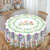 Pastoral Flower And Bird Tablecloth, Round Table Cloth, Dining Room Decorative Cloth, Green Leaf Flower Pattern, Round Table Cloth.
