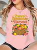 Sweet Summer Harvest Fruit Basket Peach Orange Strawberry Graphic Unisexs T Shirt Short Sleeve Crew Neck Casual Ladies Tee Tops