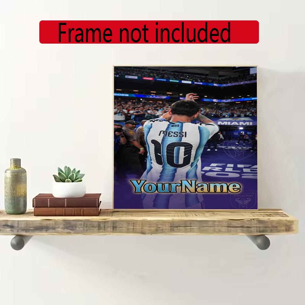 Messi Customize Your Name Diamond Painting Round Diamond Diy Frameless Holiday Artwork Suitable For Home Office Wall Decoration