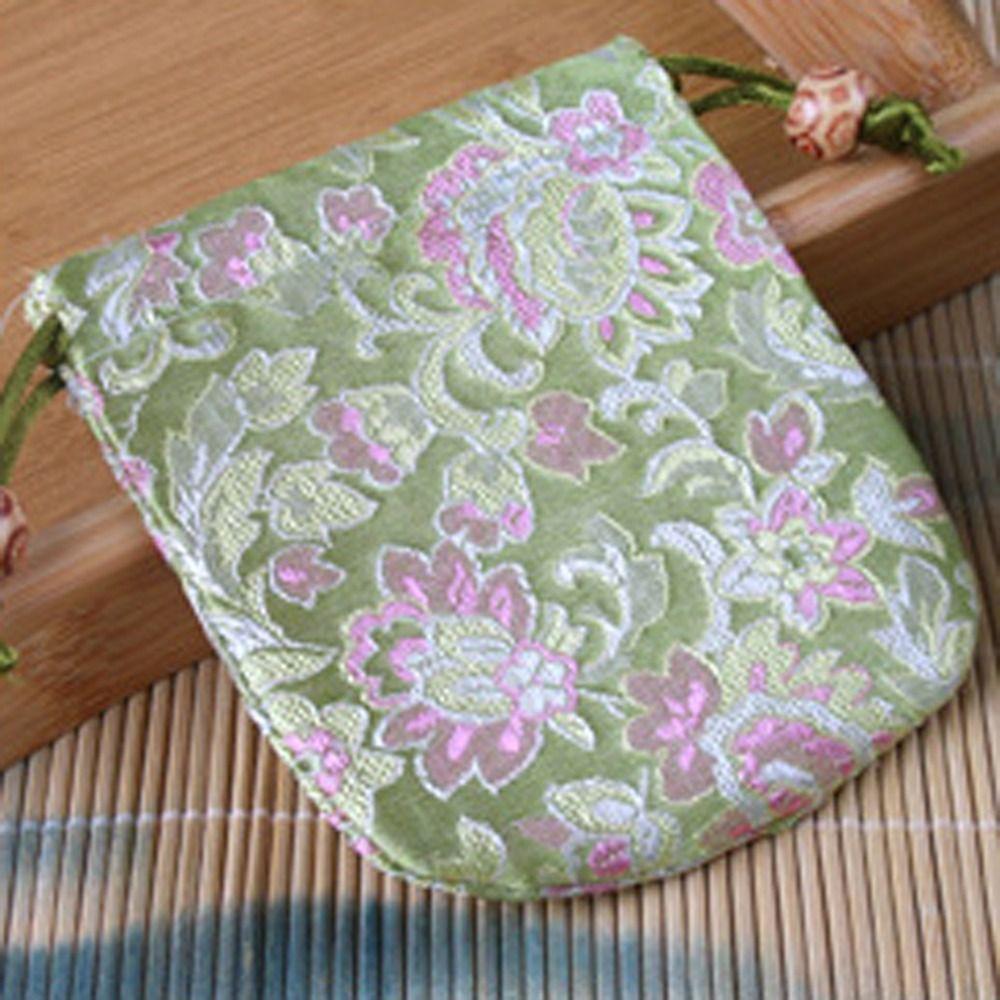 Floral Embroidery Flower Drawstring Bag Jewelry Packing Bag Festive Sugar Bag Daily