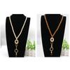 Charm Gift ID Badge Necklace Long Key Chains Accessory Beaded Lanyard Rattan Wood Bead Lanyard