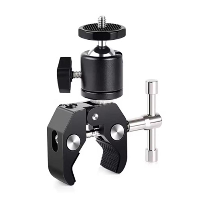 

1 Set 1/4 Screw Clip Cnc Metal Super Clamp With 360° Mini Ball Head Quick Release Clamp Bracket Tripod Mount For Dslr Camera