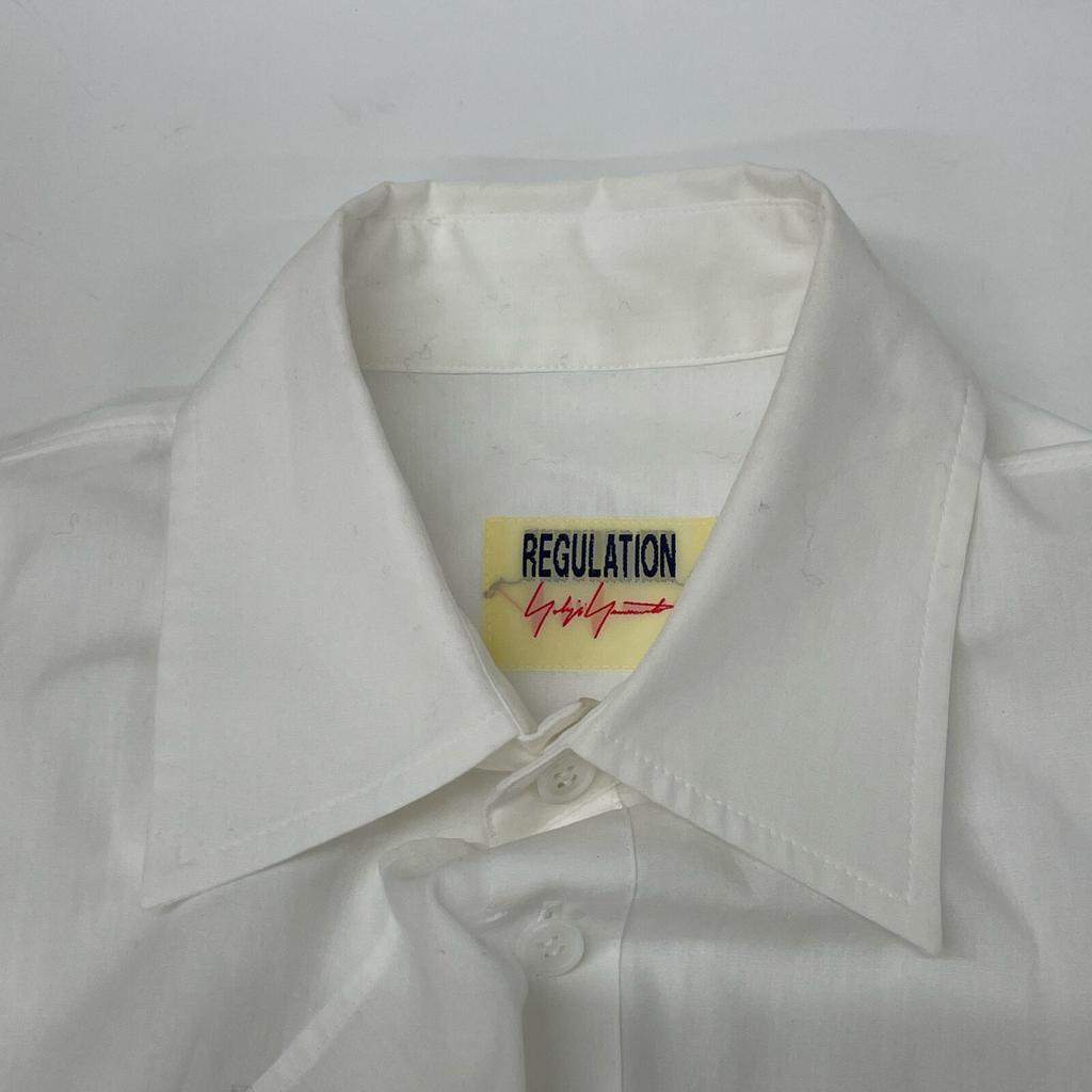 REGULATION Yohji Yamamoto FB-D52-005 COTTON BROAD R-DRAPED SHIRT DRESS Dress 2 whiteUsed