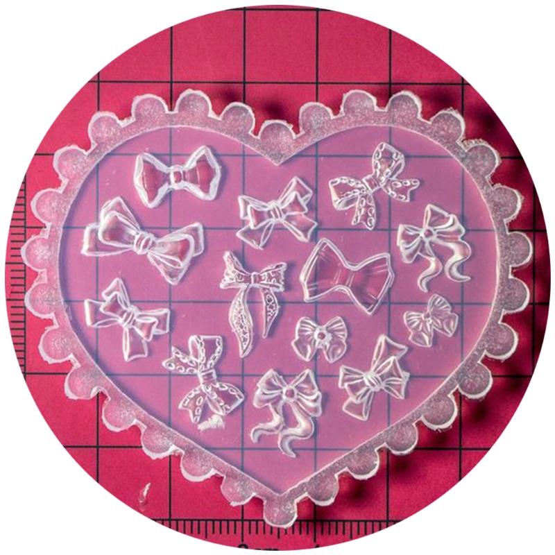 Пластина для штамповки скульптуры трафареты для дизайна ногтей кристалл эпоксидная смола форма силиконовая форма для резьбы по ногтям 3D мини бант форма