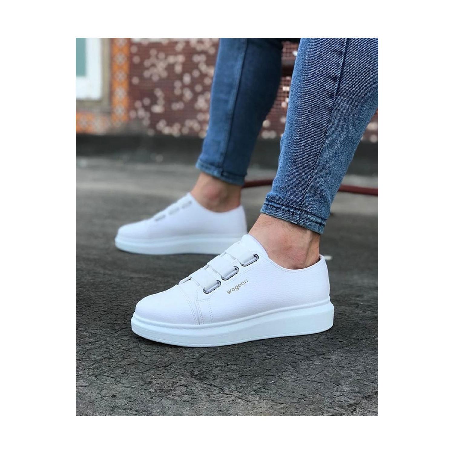 

Wg026 White Thick Sole Casual Men s Shoes 44