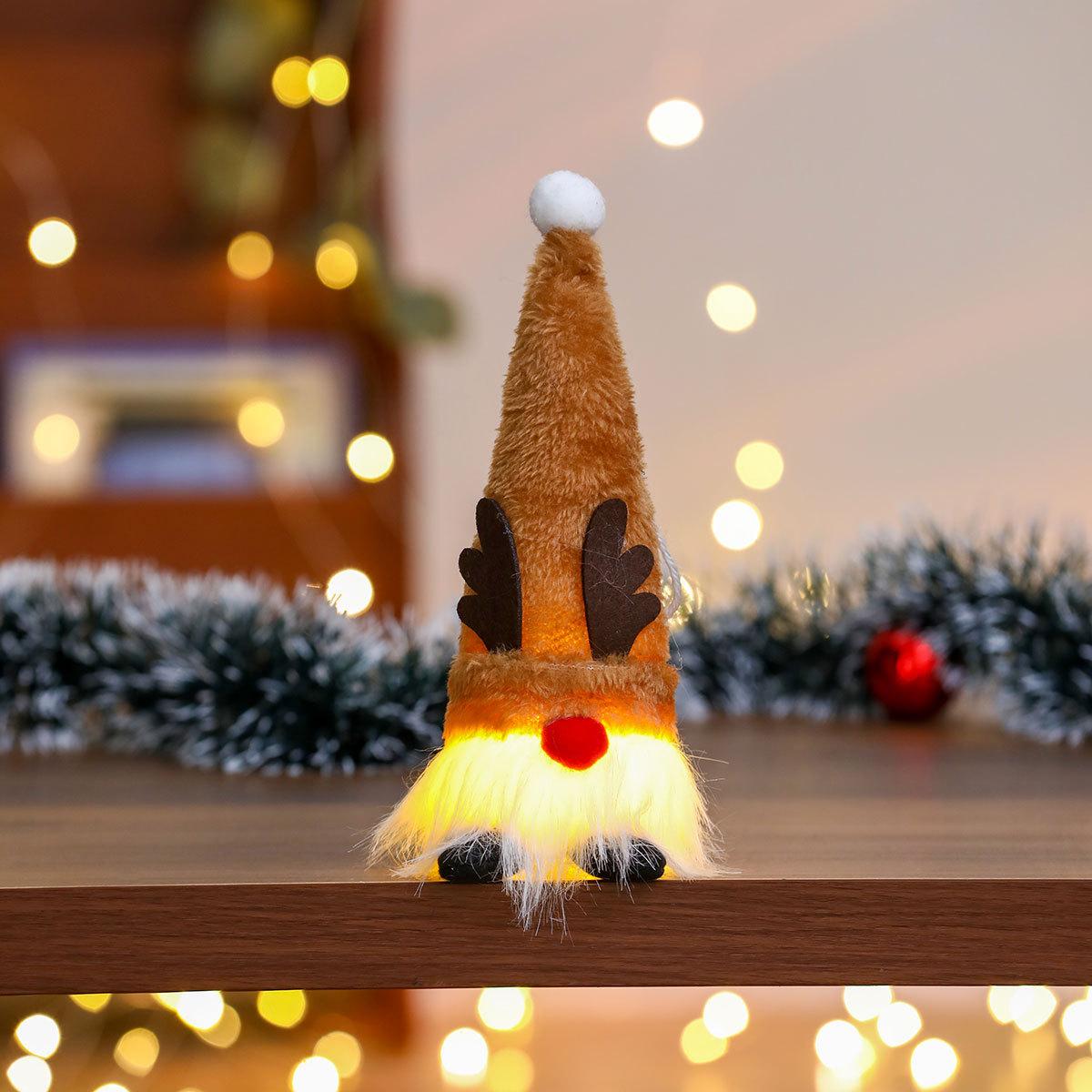 

Рождественские украшения Светящаяся безликая кукла Подвеска Подвеска со светящимся гномом Рождественский подарок deer