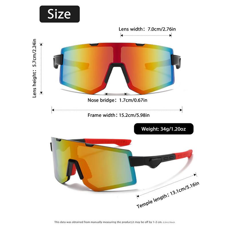 Europe and the United States new cycling skiing outdoor sports sunglasses large eye protection frame colorful men's and women's travel sunglasses tide