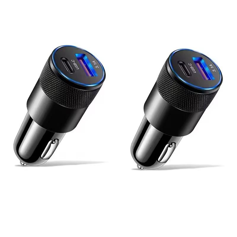 3.1A USB Car Charger Type C Fast Charging Phone Adapter For Xiaomi Huawei PD Phone Charger Adapter Socket Cigarette Lighter