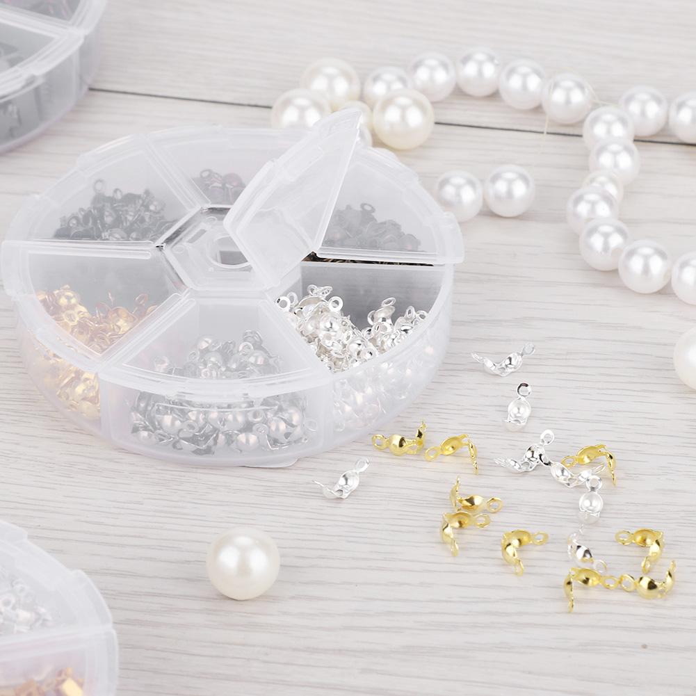 360pcs/box 6 Colors 5mm Calottes End Crimps Beads Tips Jewelry Finding Making Kit
