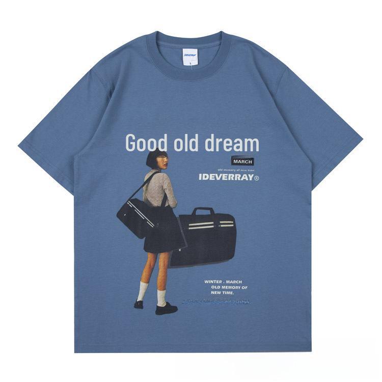 VUNC Japanese Retro Fashion Unisex T-Shirts - 200g Pure Cotton, Loose Fit, Short Sleeve, Digital Print