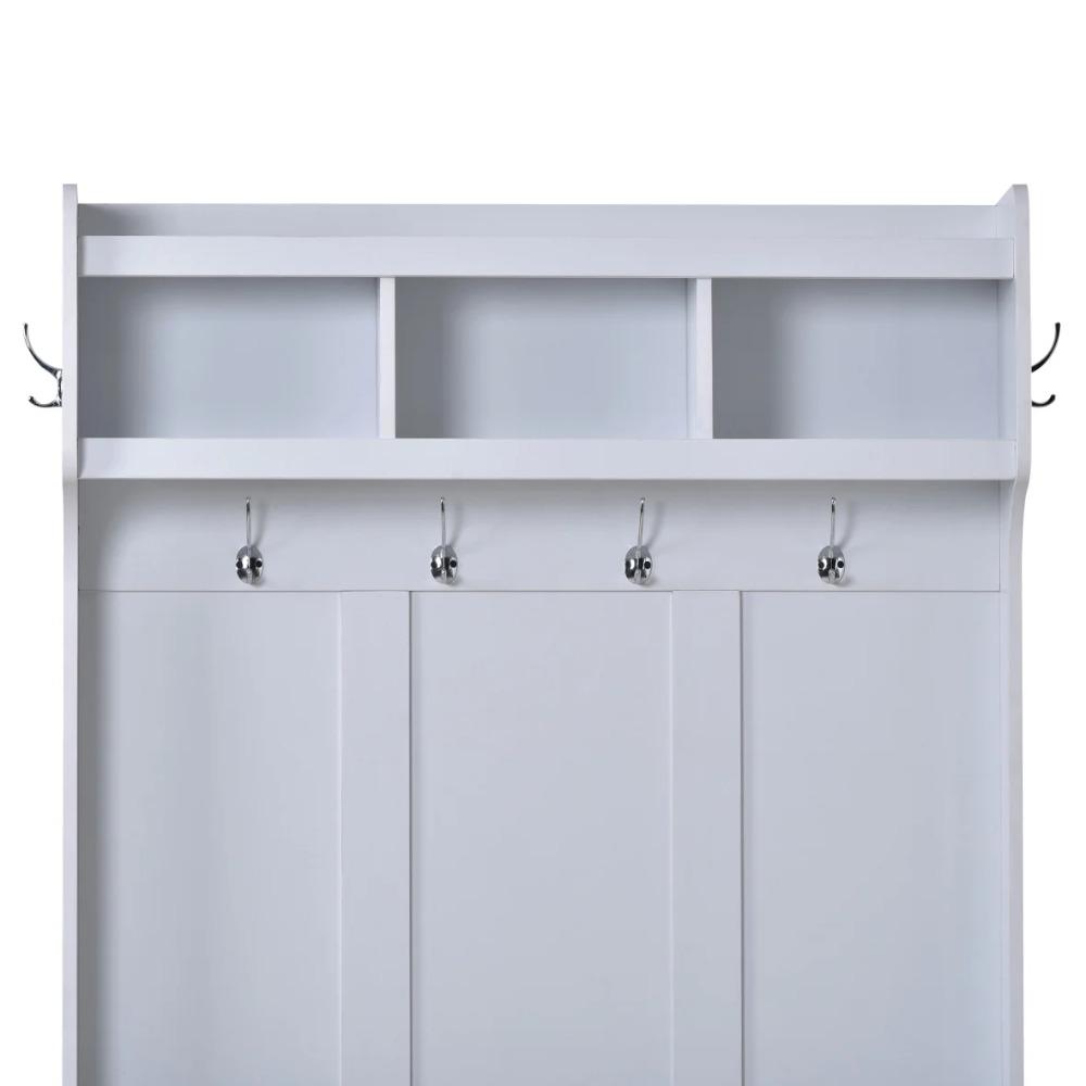 Hall Tree with Bench and Shoe Storage, 3-in-1 Entryway Bench with Coat Rack, Adjustable Shoe Storage and Open Shelves