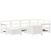 VidaXL Salon de jardin 7 pcs blanc bois de pin massif 3250985