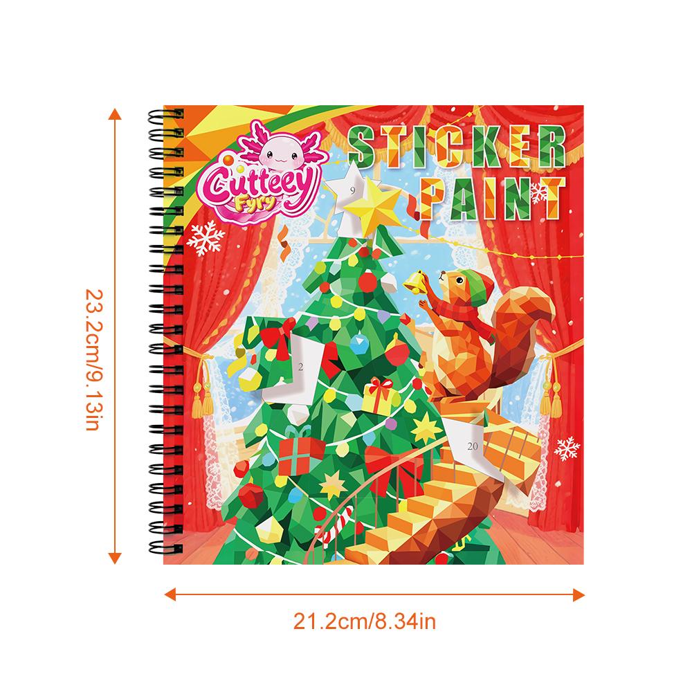 

1-4PCS Christmas Sticker Book By Number For Kids Gifts Santa Claus Christmas Tree Puzzle Sticker Paint By Sticker Montessori Toy