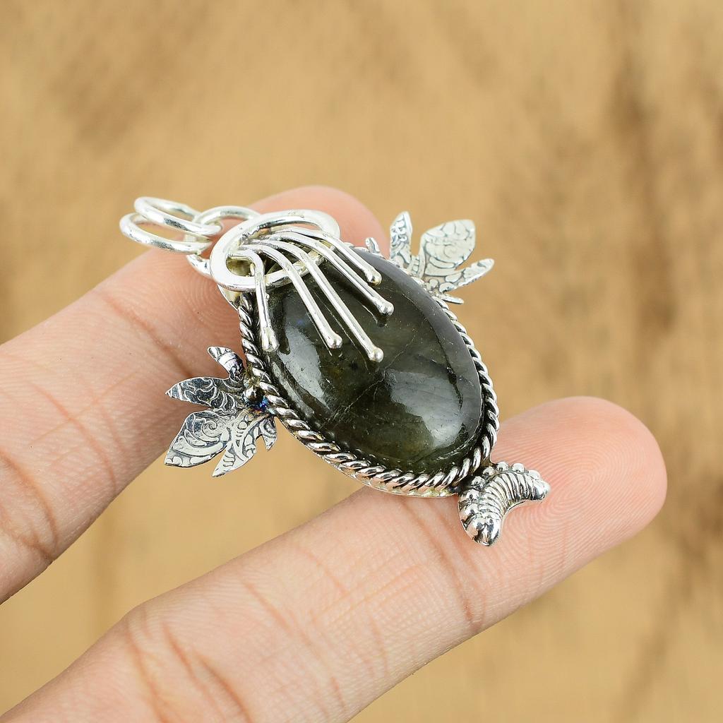 Easter Deal 925 Sterling Silver Oval Natural Labradorite Anniversary New Pendant