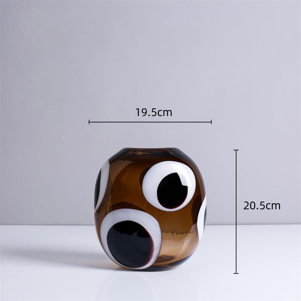 

Glass Vase Transparent Spot Pattern Hydroponic Accessories Terrarium Ellipsoid Flower Vase Home Decoration Accessories