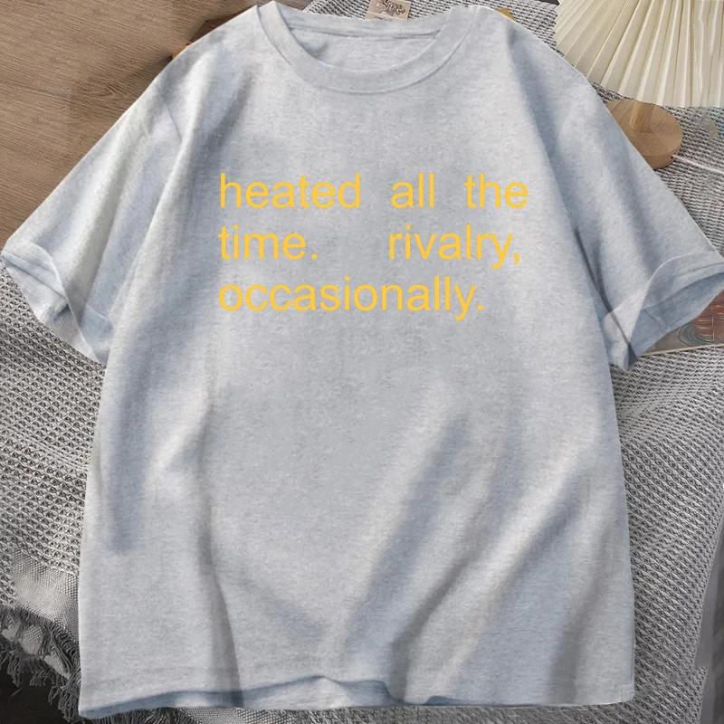Heated All The Time Letter Print TShirt Summer Fashion Casual Loose Tops Women Unisex Streetwear Y2K ONeck Short Sleeve Tshirts
