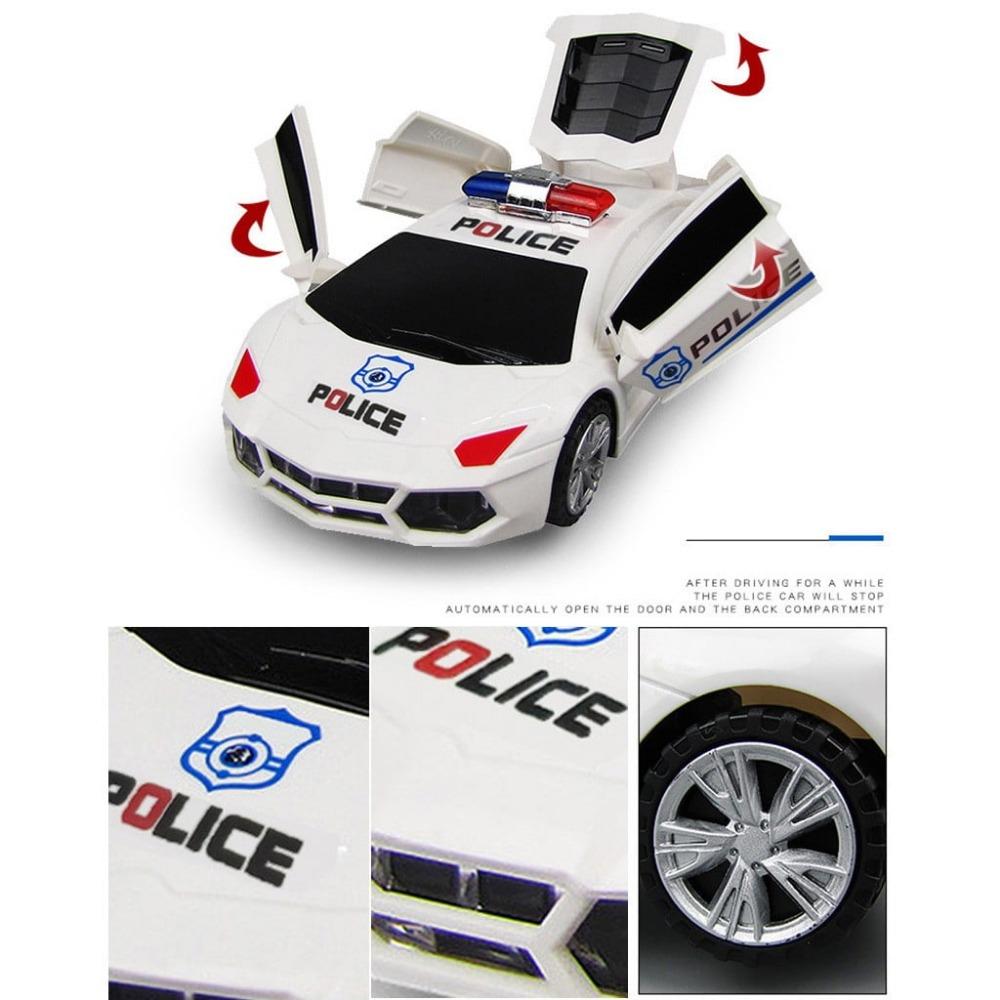 Kids Police Car Toy with Sound & LED Light Openable Door Universal Wheel Patrol Cop Play Vehicle Toy for Toddlers Boys Girls