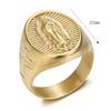 1pc Vinatge Virgin Mary Ring for Women Men with Rhinestone Personality Religious Our Lady of Guadalupe Party Jewelry Gift