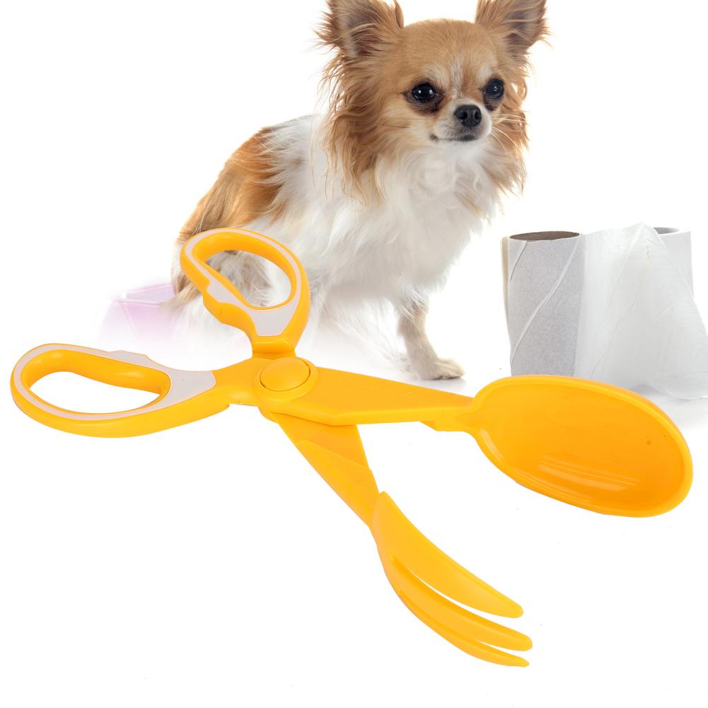 Pet Portable Scissor Dog Cat Pooper Scooper Clamp Pet Waste Cleaner Outdoor Pet SuppliesYellow
