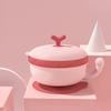 1 pièce Bol Rose en Acier Inoxydable à Conservation de Chaleur avec Ventouse