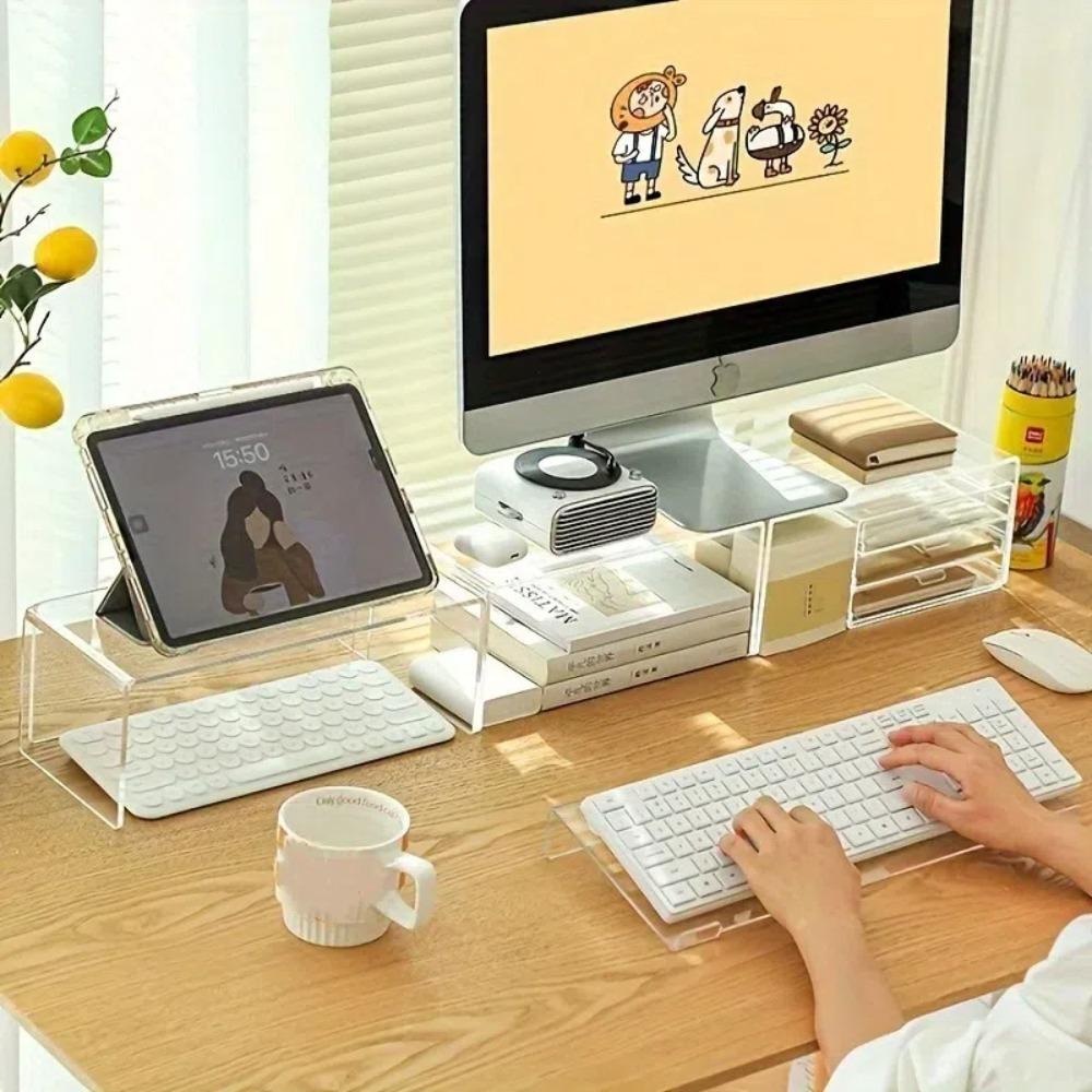 

with Non-Slip Base Acrylic Keyboard Stand Transparent Computer Keyboard Bracket Home/Office
