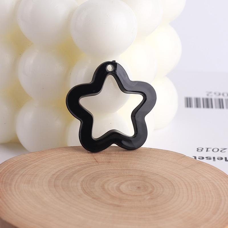 30x29mm Macaron Color Solid Hollow Cartoon Star Charms With Hanging Hole Acrylic DIY Earrings Ornaments Jewelry Accessories