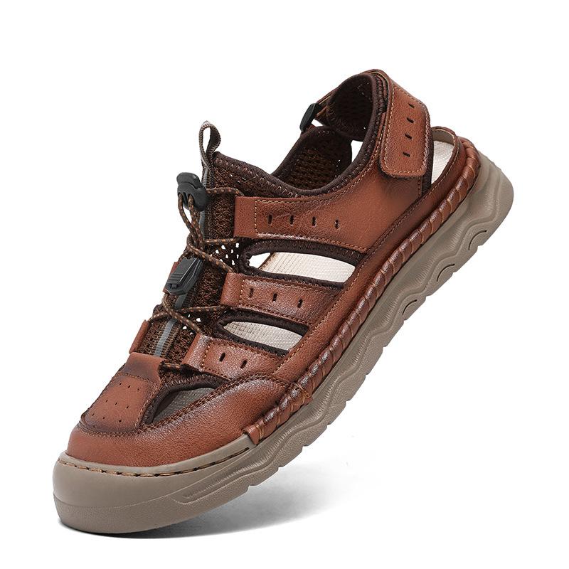 

Sandals men s live broadcast new summer wear men s breathable casual dad driving beach slippers ins tide 48