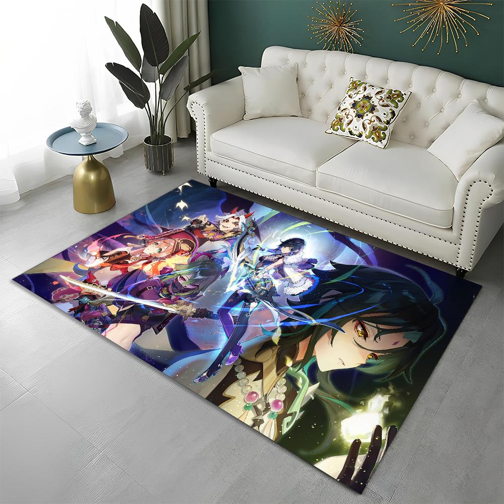 Game Genshin Impact Gamer Cartoon  Carpet Rug for Home Living Room Bedroom Sofa Doormat Decor,Child Area Rug Non-slip Floor Mat